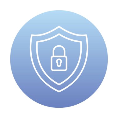 Güvenlik kalkanı düz simgesi, vektör illüstrasyonu 