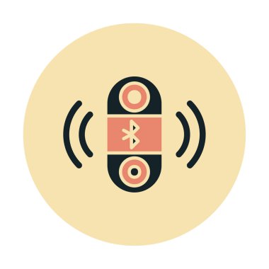 Bluetooth hoparlör simgesi, vektör illüstrasyonu basit tasarım