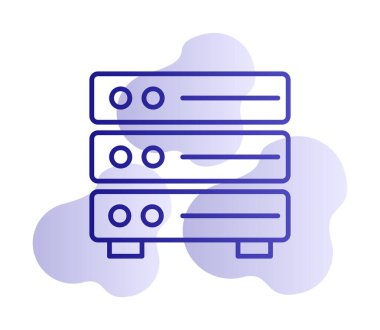 Sunucu simgesi tasarımı, vektör illüstrasyonu                