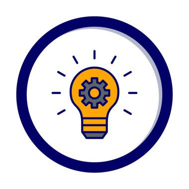 Fikir ampul ikonu vektör illüstrasyonu             