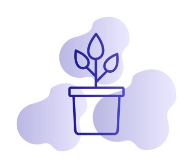 pot simge vektör çizim bitki