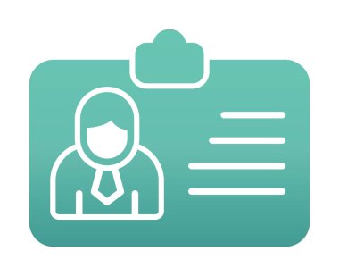 Ofis Giriş Kartı simgesinin vektör illüstrasyonu 