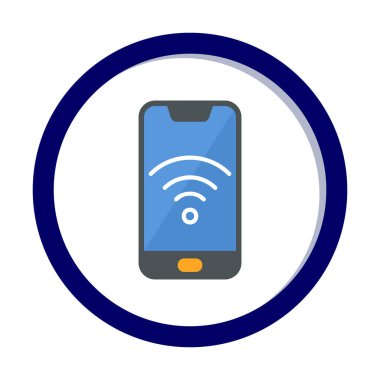Akıllı telefon kablosuz interneti. Web simgesi basit illüstrasyon