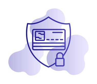 kart güvenliği simgesi, vektör illüstrasyonu