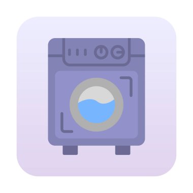 çamaşır makinesi simgesi. Kıyafetler için çamaşır makinesi vektör simgesi çizimi.                                        