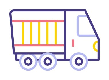 Web ve mobil uygulama tasarımınız için kamyon simgesi vektörü, kamyon logosu konsepti