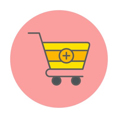 Cart alışveriş simgesine basit Ekle, vektör illüstrasyonu