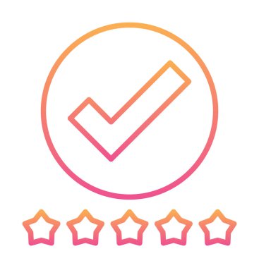 işaretleme işareti ve beş yıldız simgesi, vektör illüstrasyonu