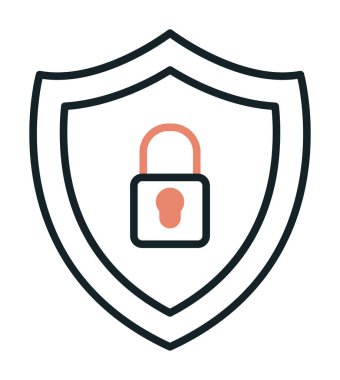 Güvenlik kalkanı düz simgesi, vektör illüstrasyonu 