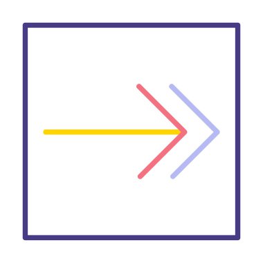 Sağ Ok simgesi, vektör illüstrasyonu basit tasarım