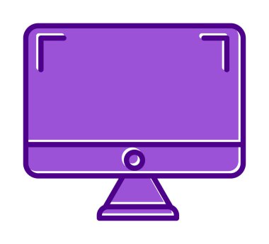 bilgisayar izleme simgesi, vektör illüstrasyonu basit tasarım