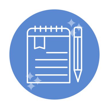 not defteri simgesi soyut arkaplan vektöründe izole edildi