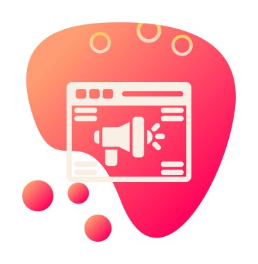 Çevrimiçi Reklam simgesi, vektör illüstrasyonu        