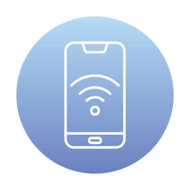 Akıllı telefon kablosuz interneti. Web simgesi basit illüstrasyon