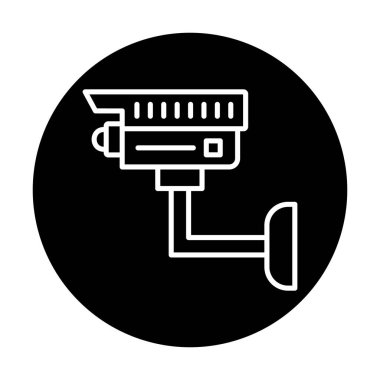 Basit bir CCTV kamera simgesi, vektör illüstrasyonu