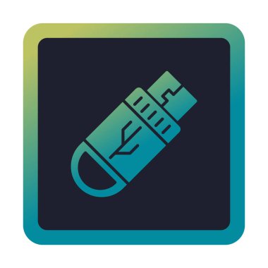 USB simge vektörü. Flash Disk simgesi 