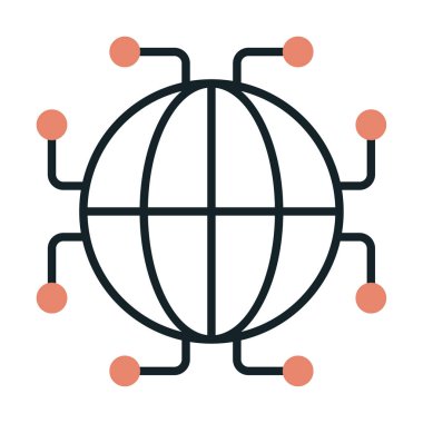 Digtal Dünya web simgesi vektör çizimi