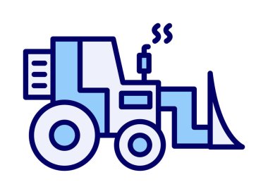 Buldozer simgesi vektör logosu illüstrasyonu