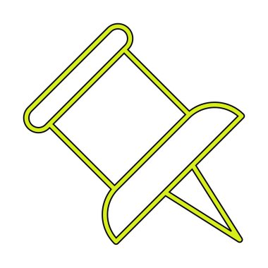 İğne simgesine bas. vektör illüstrasyonu