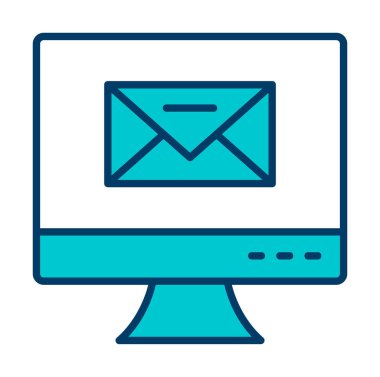 Basit e- posta simgesi, vektör illüstrasyonu