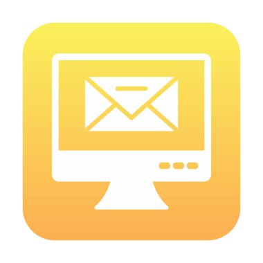 Basit e- posta simgesi, vektör illüstrasyonu