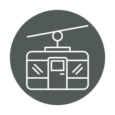 Basit Kablo Araba simgesi, vektör illüstrasyonu