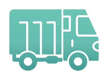 Web ve mobil uygulama tasarımınız için kamyon simgesi vektörü, kargo kamyonu logosu konsepti