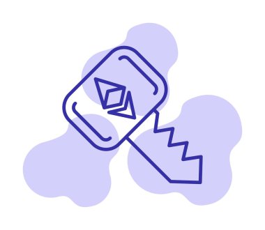 Ethereum anahtar simgesi, vektör illüstrasyon tasarımı