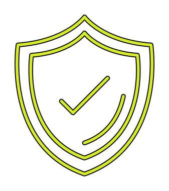 Güvenlik kalkanı simgesi koruma konsepti, vektör illüstrasyonu