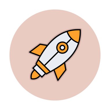 Roketin vektör çizimi. Başlangıç konsepti