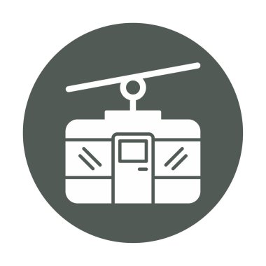 Basit Kablo Araba simgesi, vektör illüstrasyonu