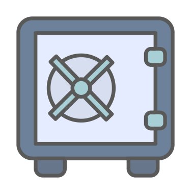 güvenli düz simge, vektör illüstrasyonu 