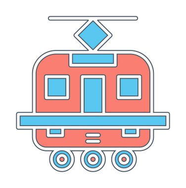 Tramvay simgesi. Moda Tramvay işareti logosu