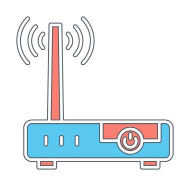 wifi sinyali, Router Aygıt vektör illüstrasyon tasarımı