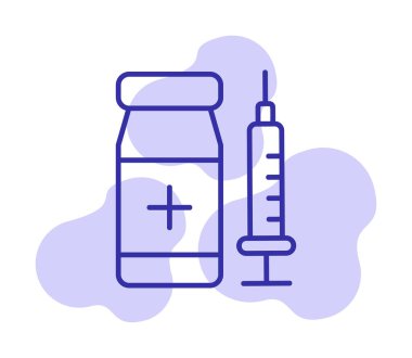 Basit Aşı Simgesi, vektör illüstrasyonu