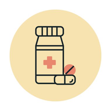 Düz tarzda ilaç şişesi simgesi 