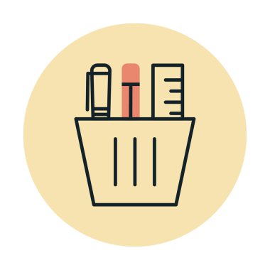 Kırtasiye web simgesi beyaz arkaplanda izole edildi