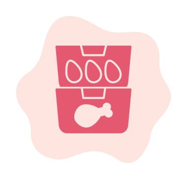 yiyecek kabı ikonu vektör illüstrasyonu