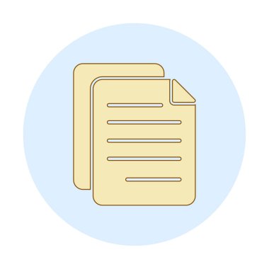 belge düz simgesi, vektör illüstrasyonu 