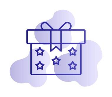 Hediye kutusu simgesi. vektör illüstrasyonu 