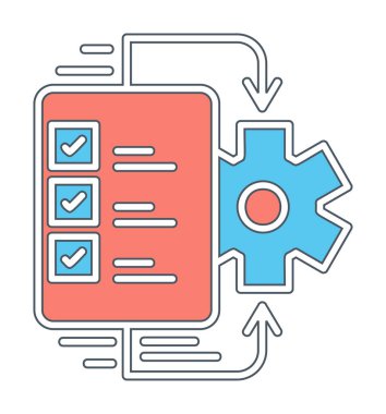 Çalışma akışı simgesi tasarımı, vektör illüstrasyonu                            