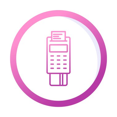 Pos Terminal Düz Simgesi Beyaz Arkaplanda