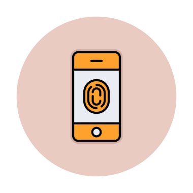 parmak izi kutsal kişilerin resmi, vektör çizim ile Smartphone 