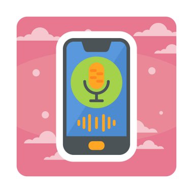 Beyaz arkaplan üzerinde ses vektör yardımcı illüstrasyonu