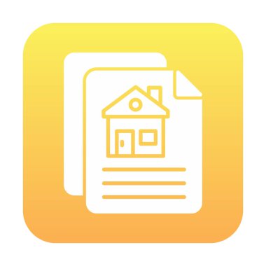 Kağıtların ve ev simgesinin vektör çizimi. İnşaat Sözleşmesi                         