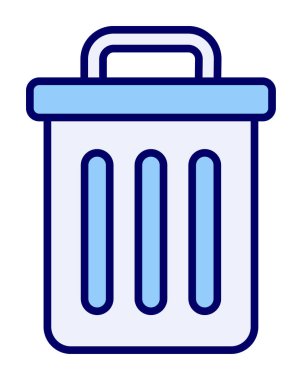 Çöp kutusu web simgesi, vektör illüstrasyonu