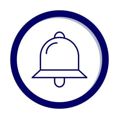 Basit Bildirim Zili simgesi, vektör illüstrasyonu