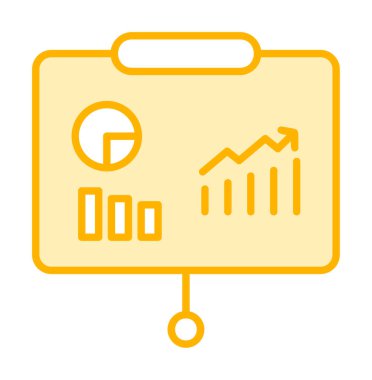 Beyaz arkaplan üzerinde sunum vektörü illüstrasyonunu çalıştır
