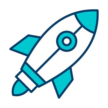 Roketin vektör çizimi. Başlangıç konsepti