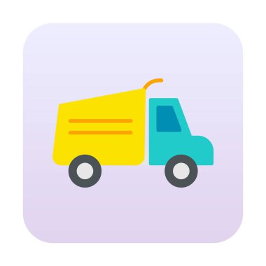 Web ve mobil uygulama tasarımınız için kamyon simgesi vektörü, kargo kamyonu logosu konsepti